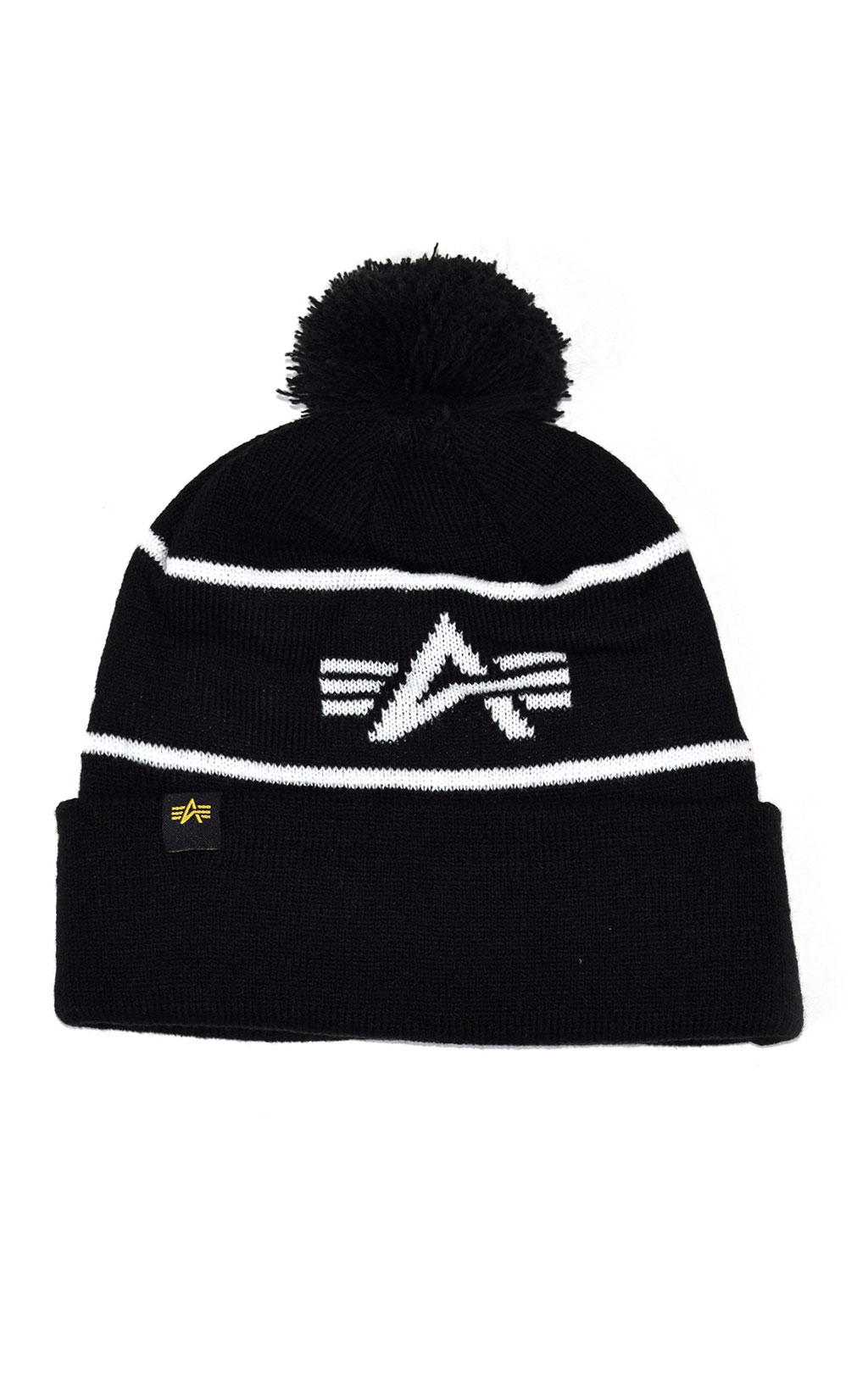 Шапка ALPHA INDUSTRIES BLOCK BOBBLE BEANIE black 