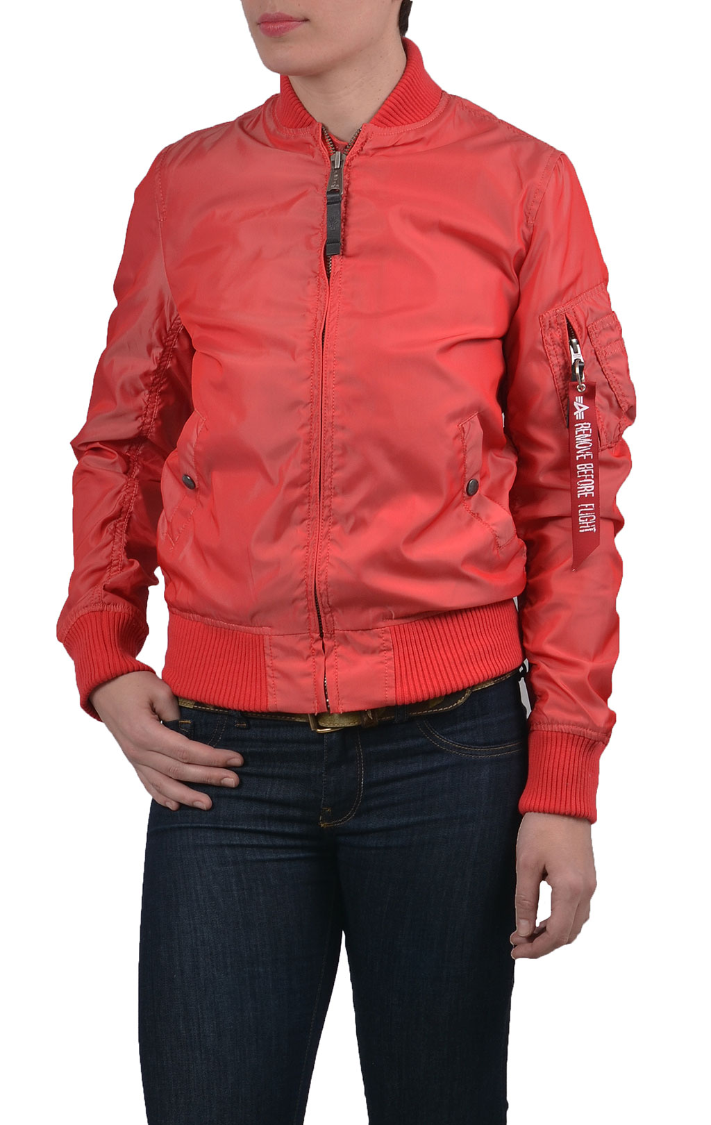 Женская ветровка-бомбер ALPHA INDUSTRIES TT MA-1 red spicy 