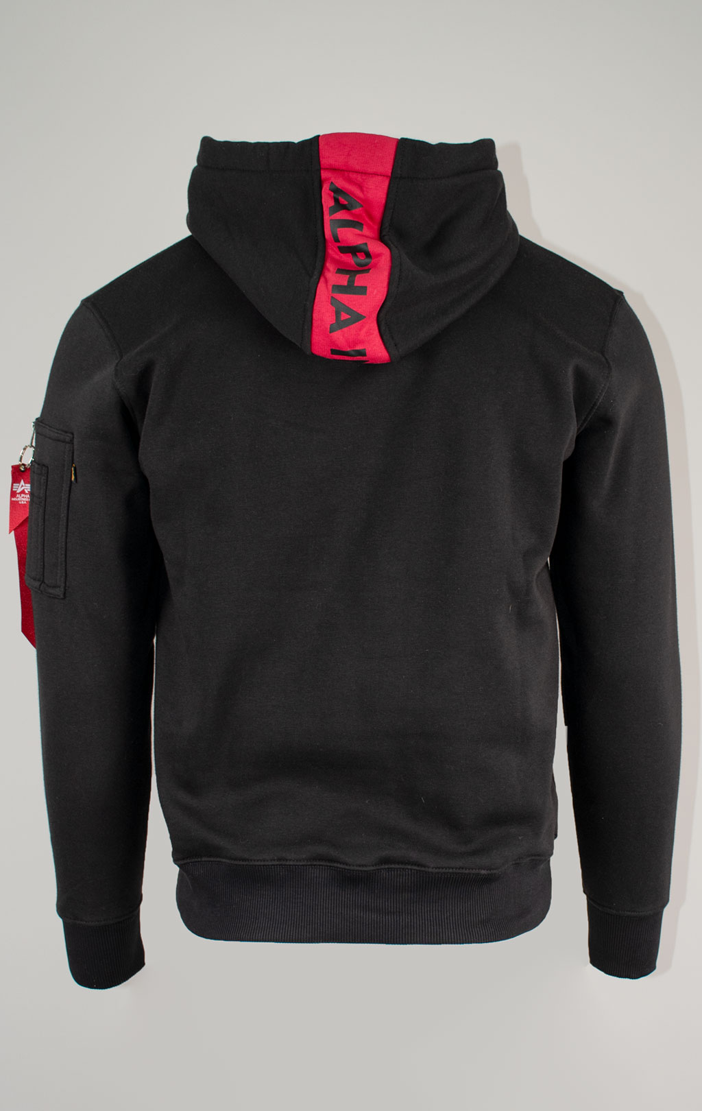 Толстовка ALPHA INDUSTRIES RED STRIPE HOODY black 