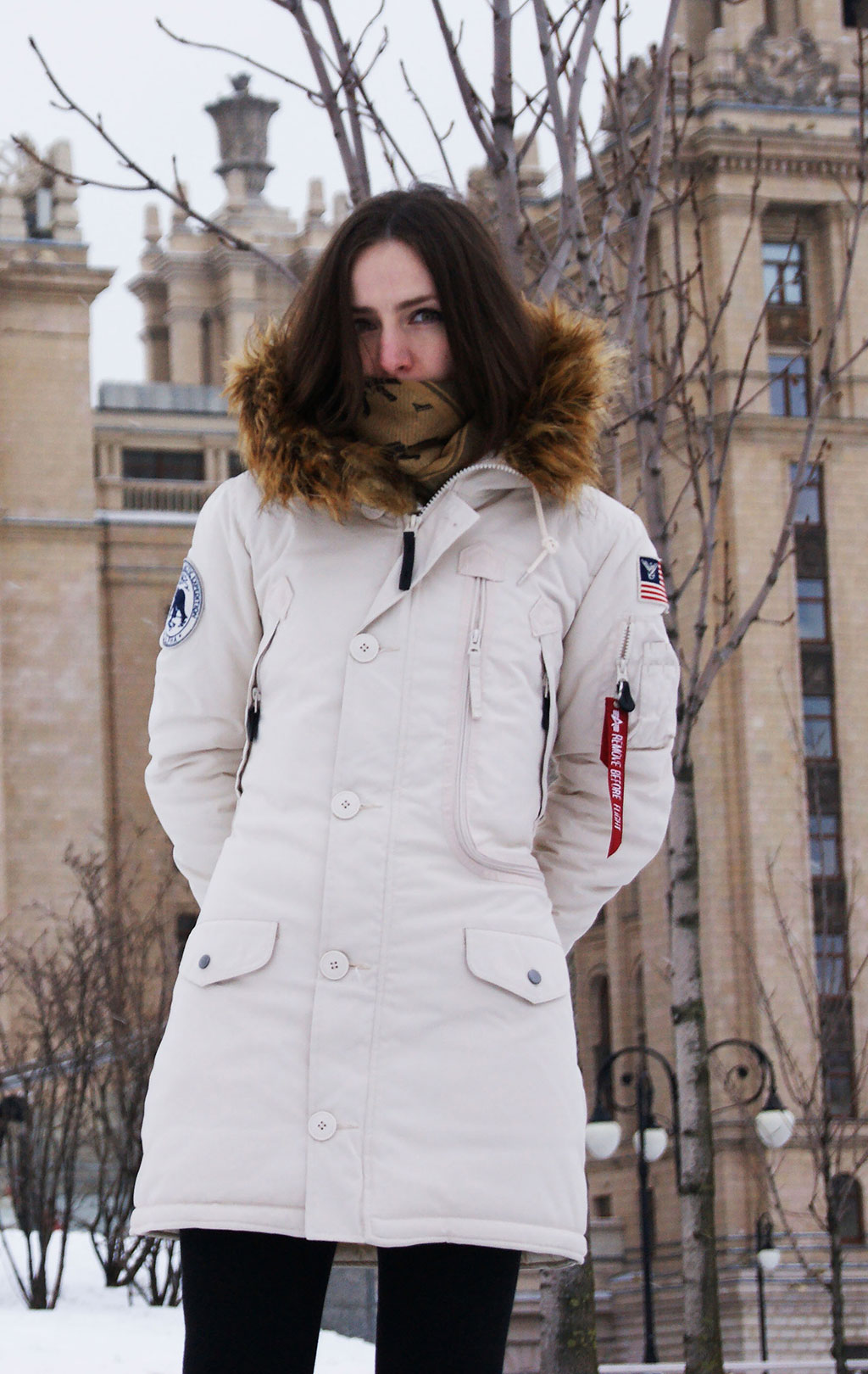 Женская аляска ALPHA INDUSTRIES POLAR white off 