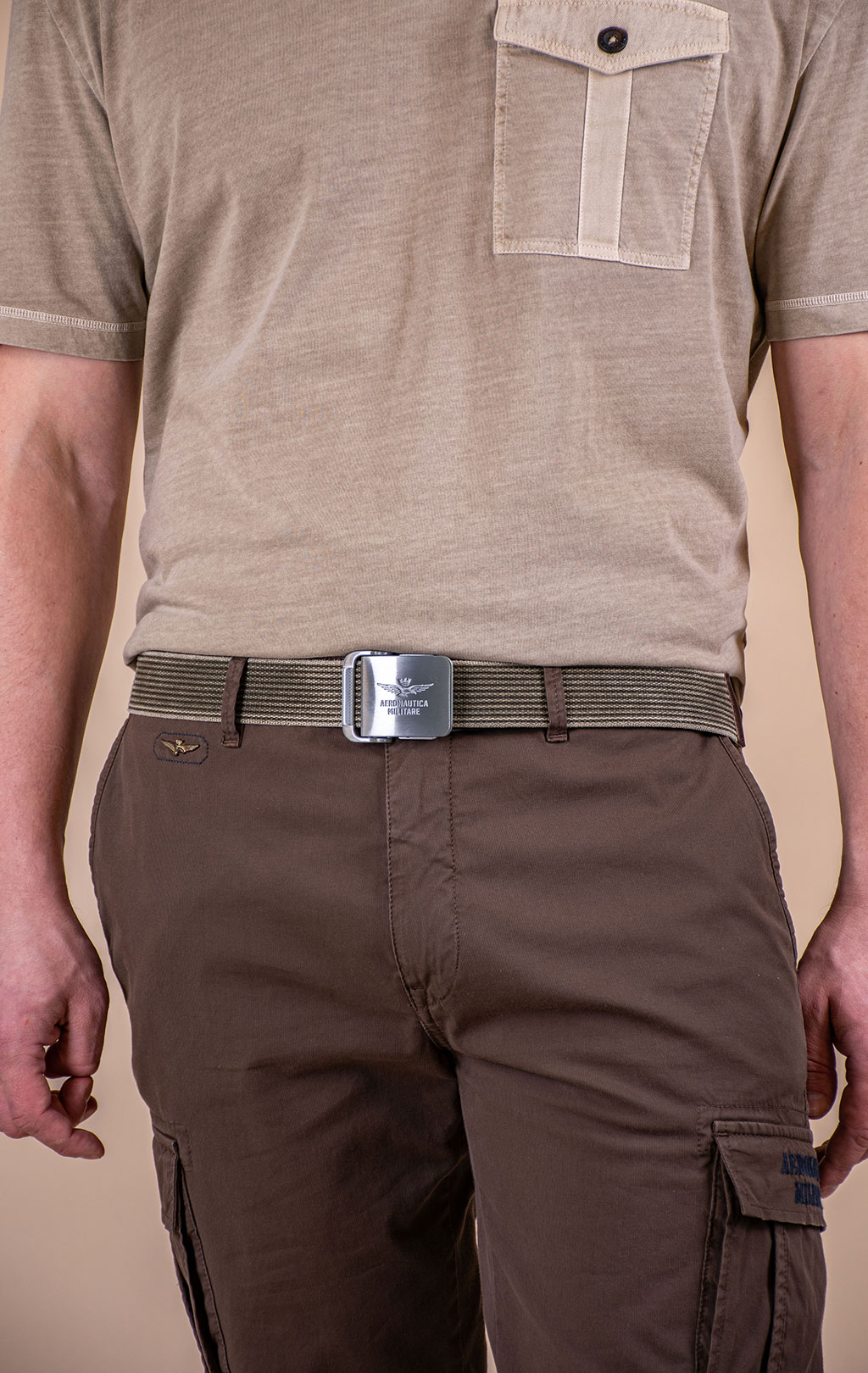 Ремень текстиль/кожа AERONAUTICA MILITARE SS 26/IT green musk (CI 0319) 