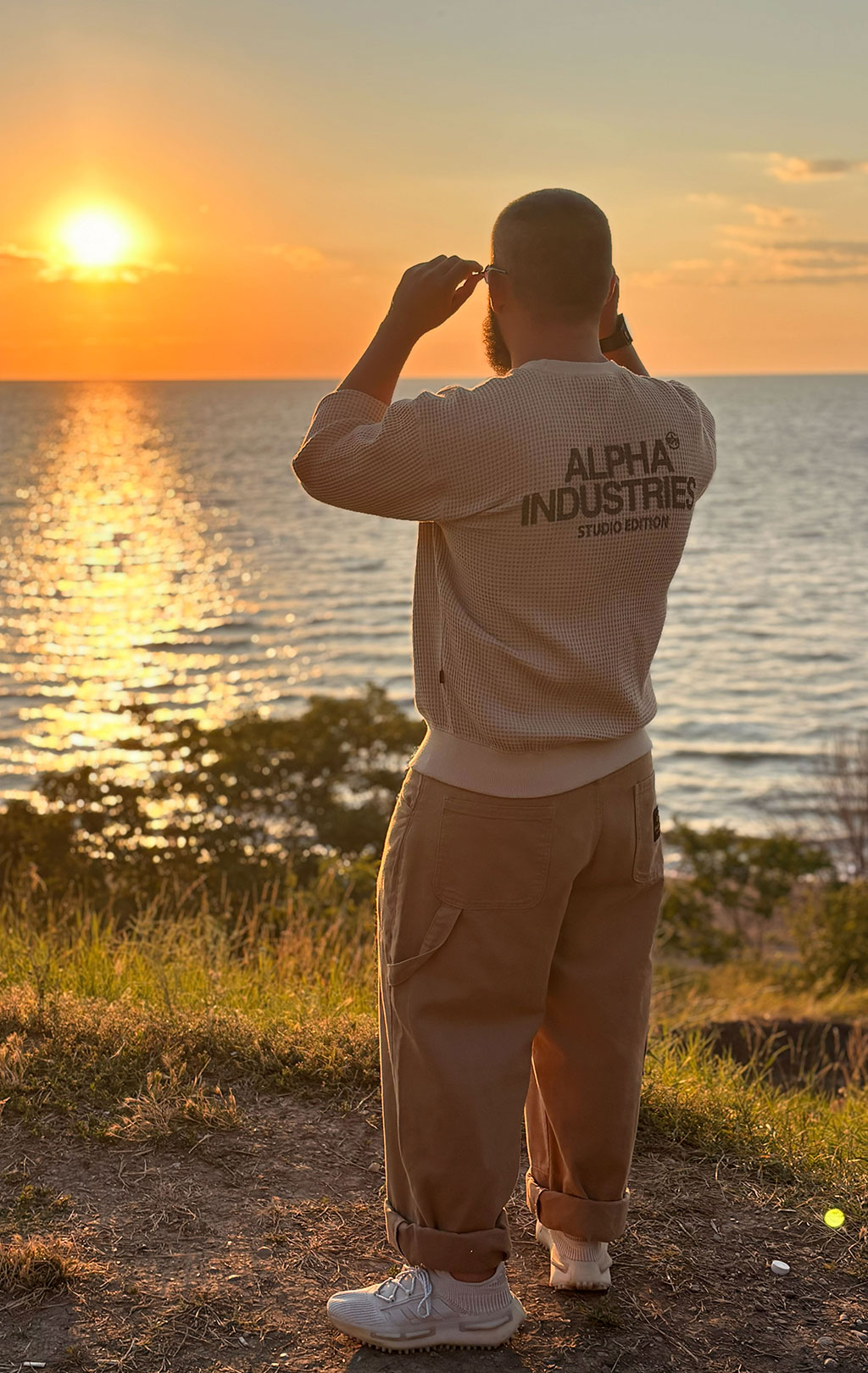 Свитшот ALPHA INDUSTRIES STUDIO WAFFLE SWEATSHIRT organic beige 