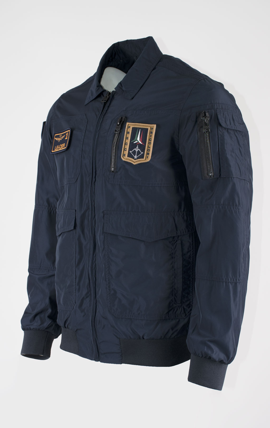 Ветровка-бомбер AERONAUTICA MILITARE big size SS 25 m/BD blue navy (AB 2071) 