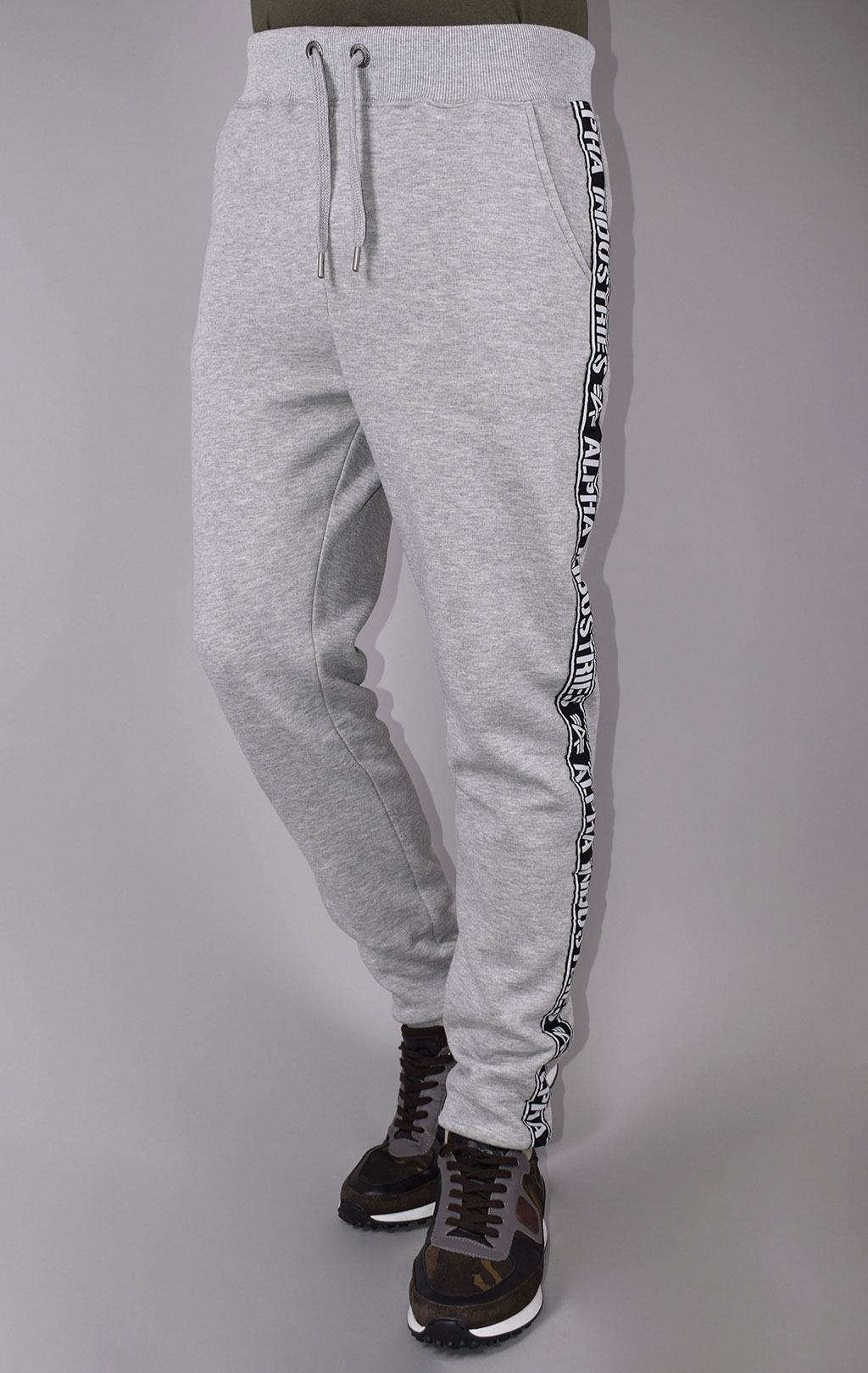 Брюки спортивные джоггеры ALPHA INDUSTRIES AL TAPE JOGGER grey heather 