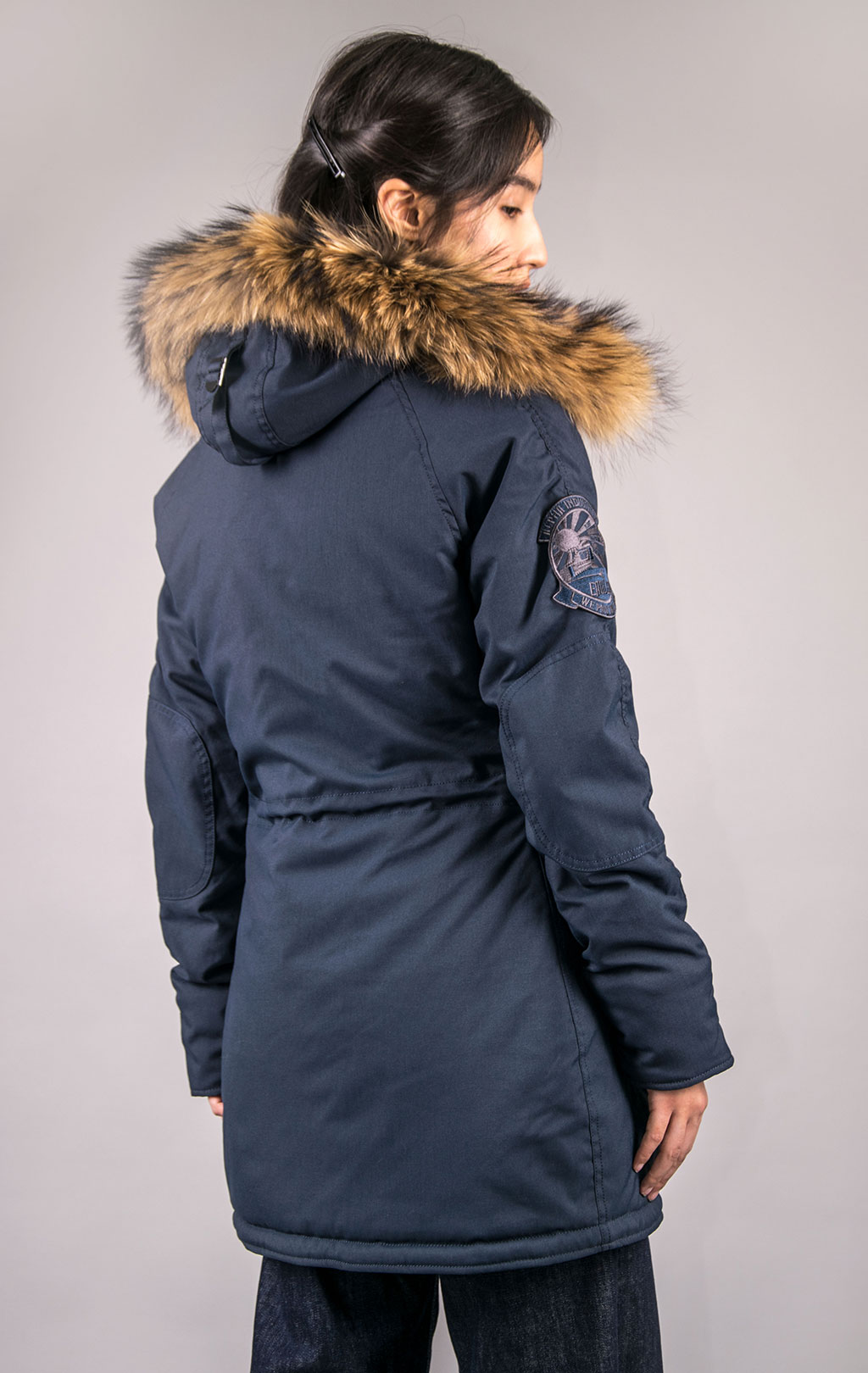 Женская аляска ALPHA INDUSTRIES EXPLORER натур. мех rep. blue 