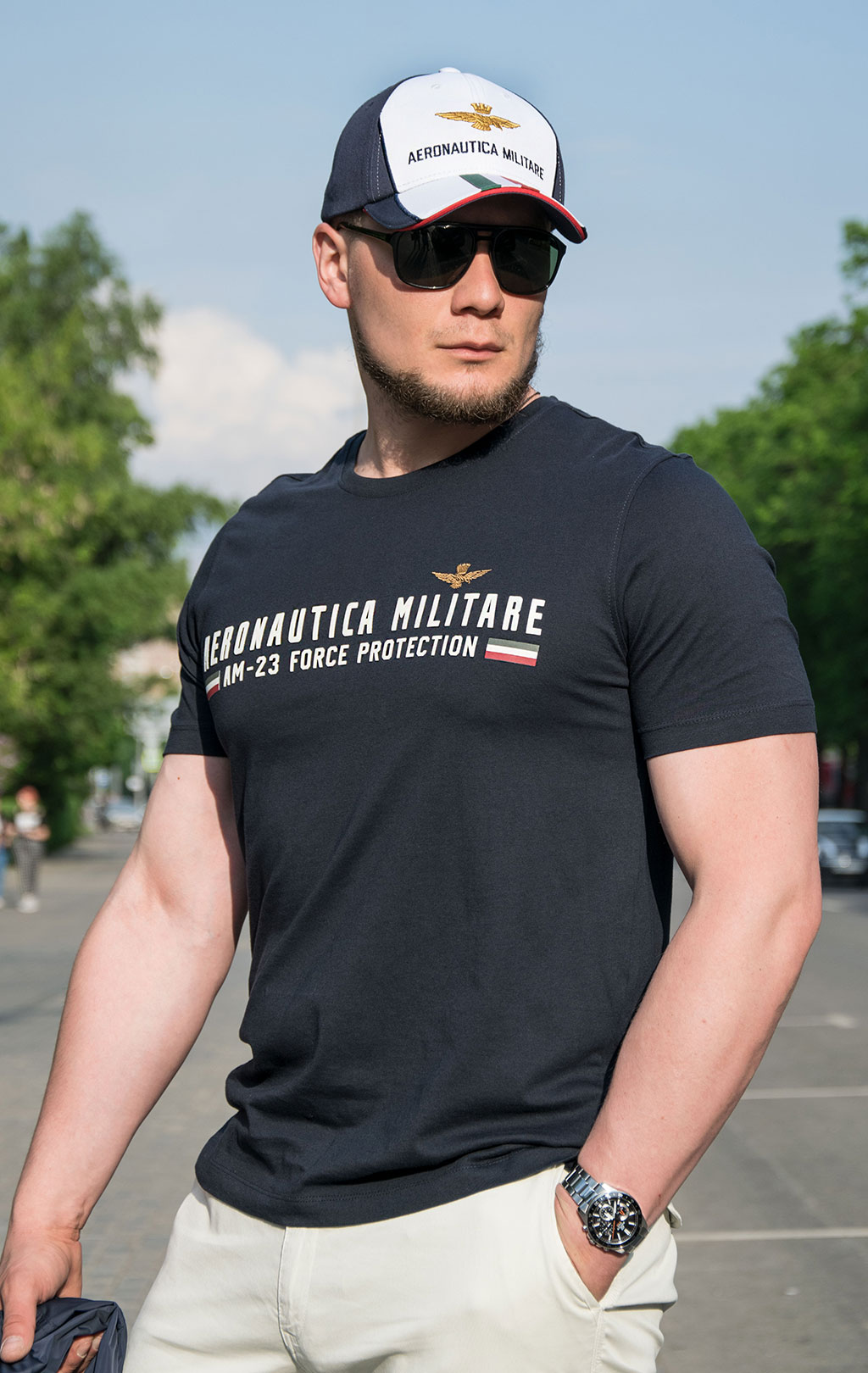 Футболка AERONAUTICA MILITARE big size SS 21/TR blue black (TS 1850) 