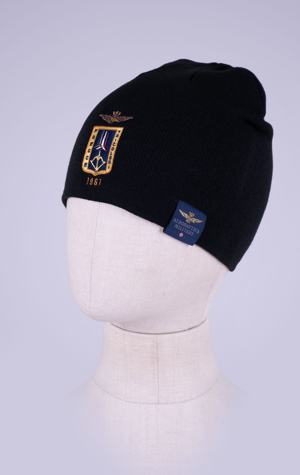 Шапка вязаная AERONAUTICA MILITARE FW 26/27/CN jet black (CU 0092) 