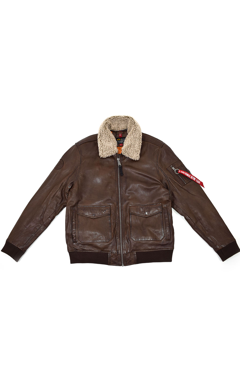 Куртка-пилот ALPHA INDUSTRIES G-1 кожа brown 