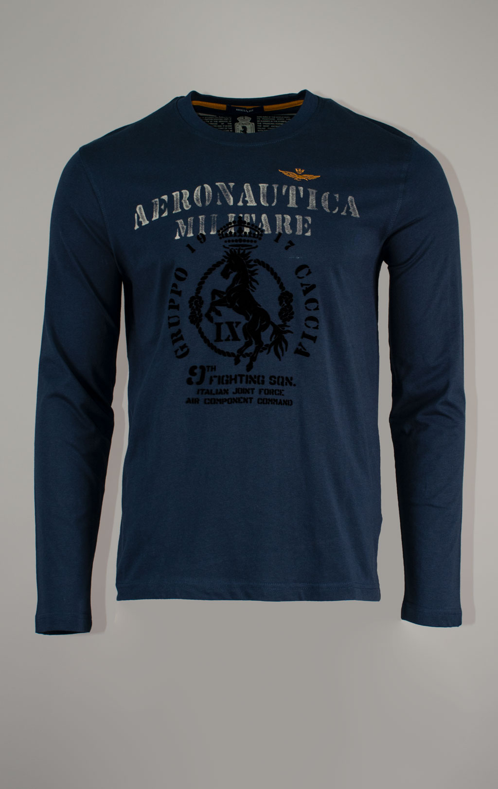 Лонгслив AERONAUTICA MILITARE big size FW 25/26/BD blue navy (TS 2471) 