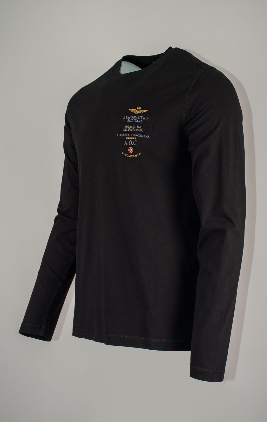 Лонгслив AERONAUTICA MILITARE big size FW 25/26/TR jet black (TS 2470) 