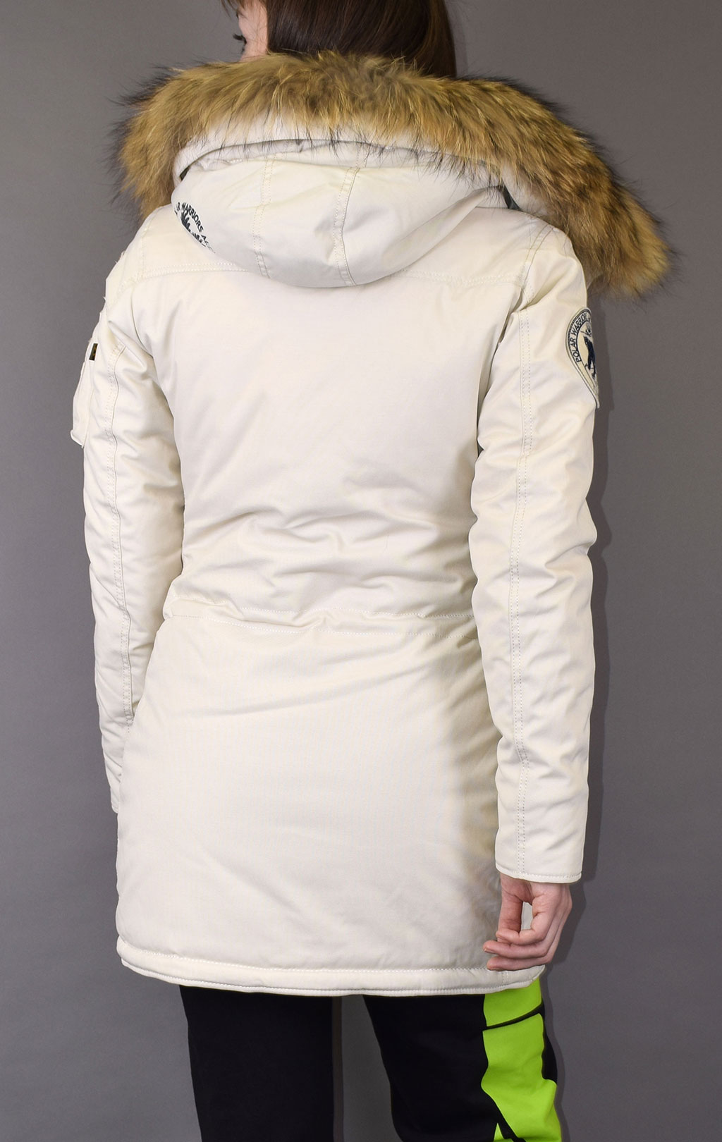 Женская аляска ALPHA INDUSTRIES POLAR натур. мех white off 