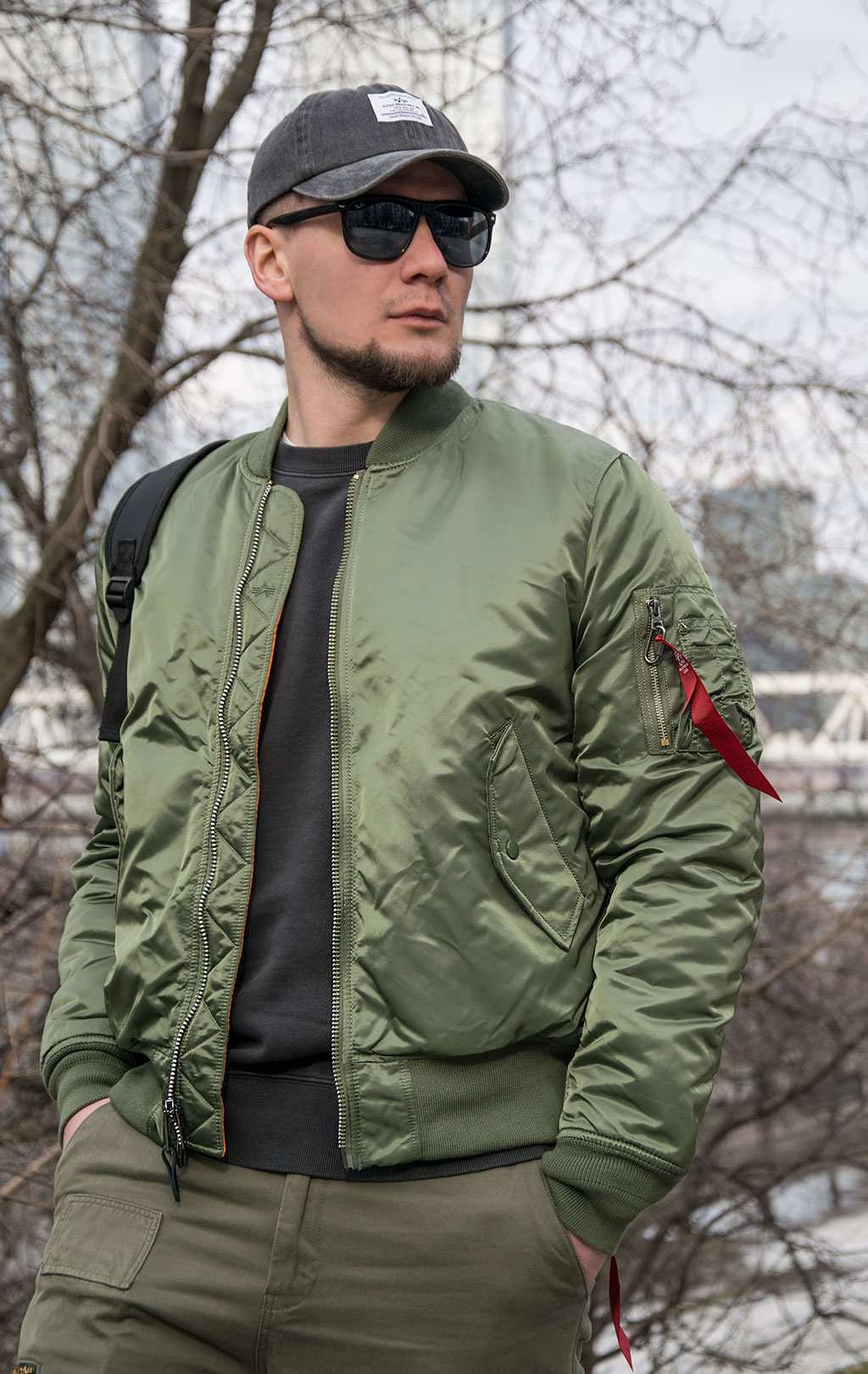 Бомбер ALPHA INDUSTRIES SLIM FIT/EUROPEAN FIT MA-1 SS 23 m sage 