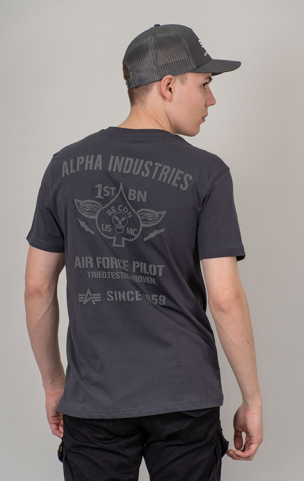 Футболка ALPHA INDUSTRIES AIR FORCE T vintage grey 