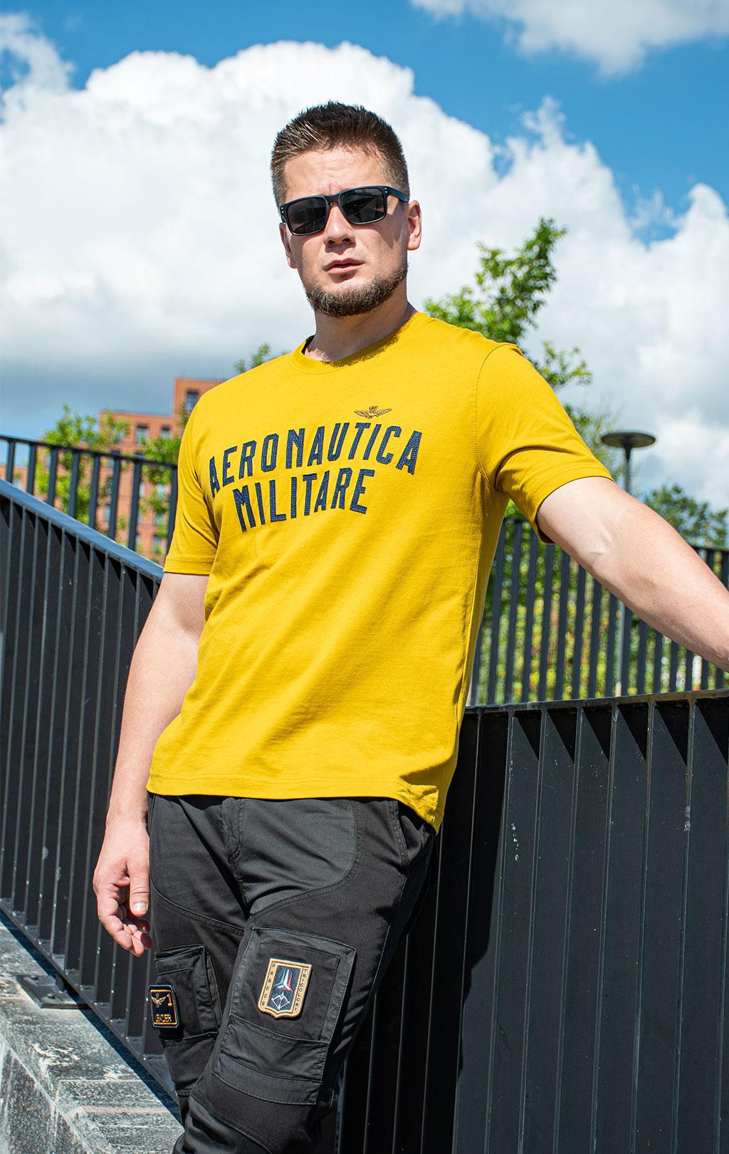 Футболка AERONAUTICA MILITARE FW 25/26/BD gold flake yellow (TS 2478) 