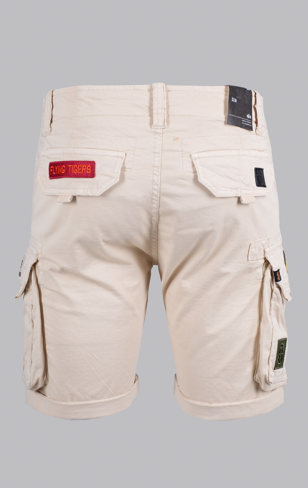 Шорты карго ALPHA INDUSTRIES CREW SHORT PATCH vintage white 
