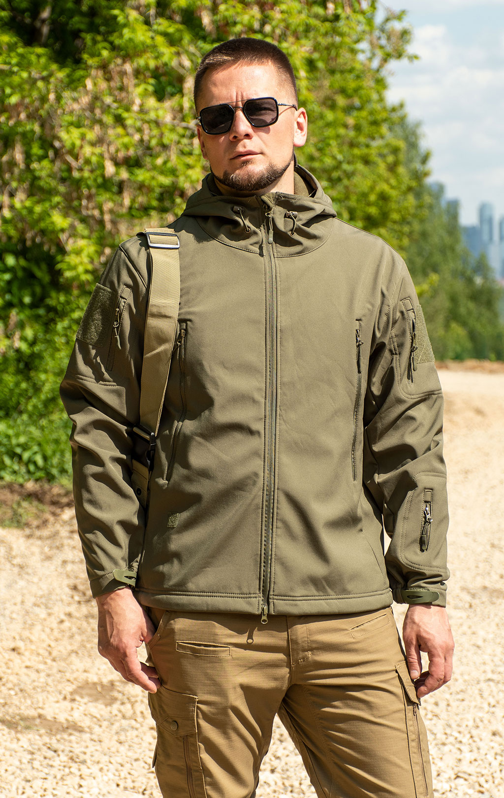 Куртка с капюшоном SABADO TAD SOFT SHELL green f-1904 