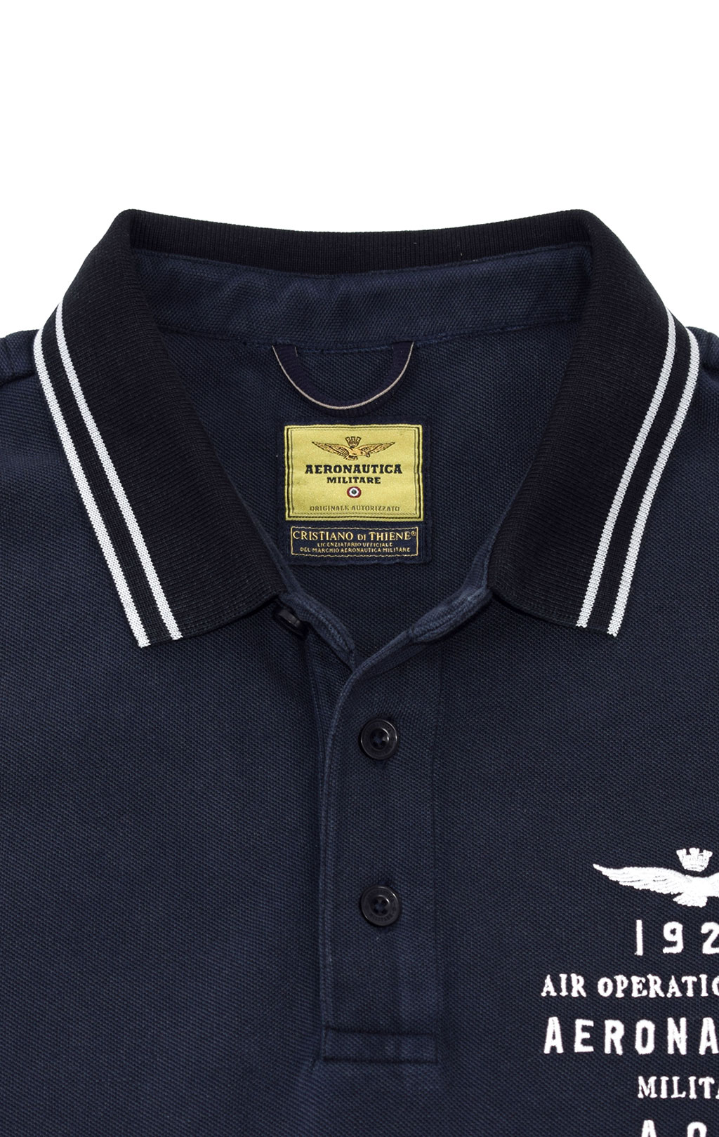 Футболка-поло AERONAUTICA MILITARE SS 21/IN blue black (PO 1520) 