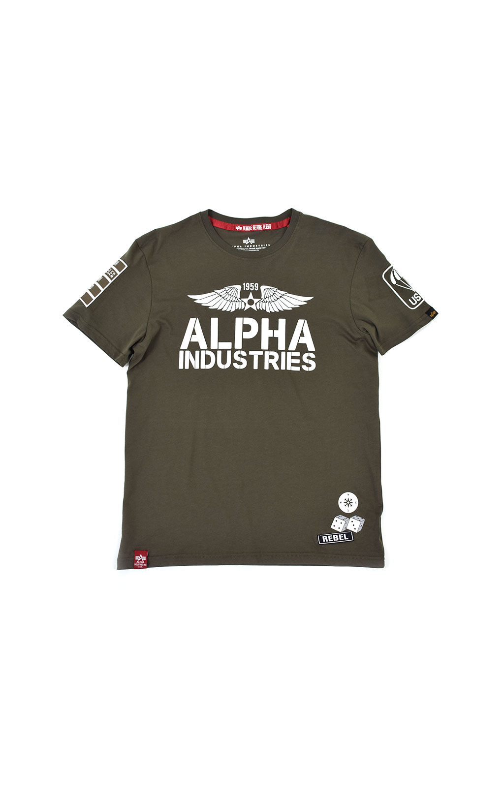 Футболка ALPHA INDUSTRIES REBEL T dark olive 