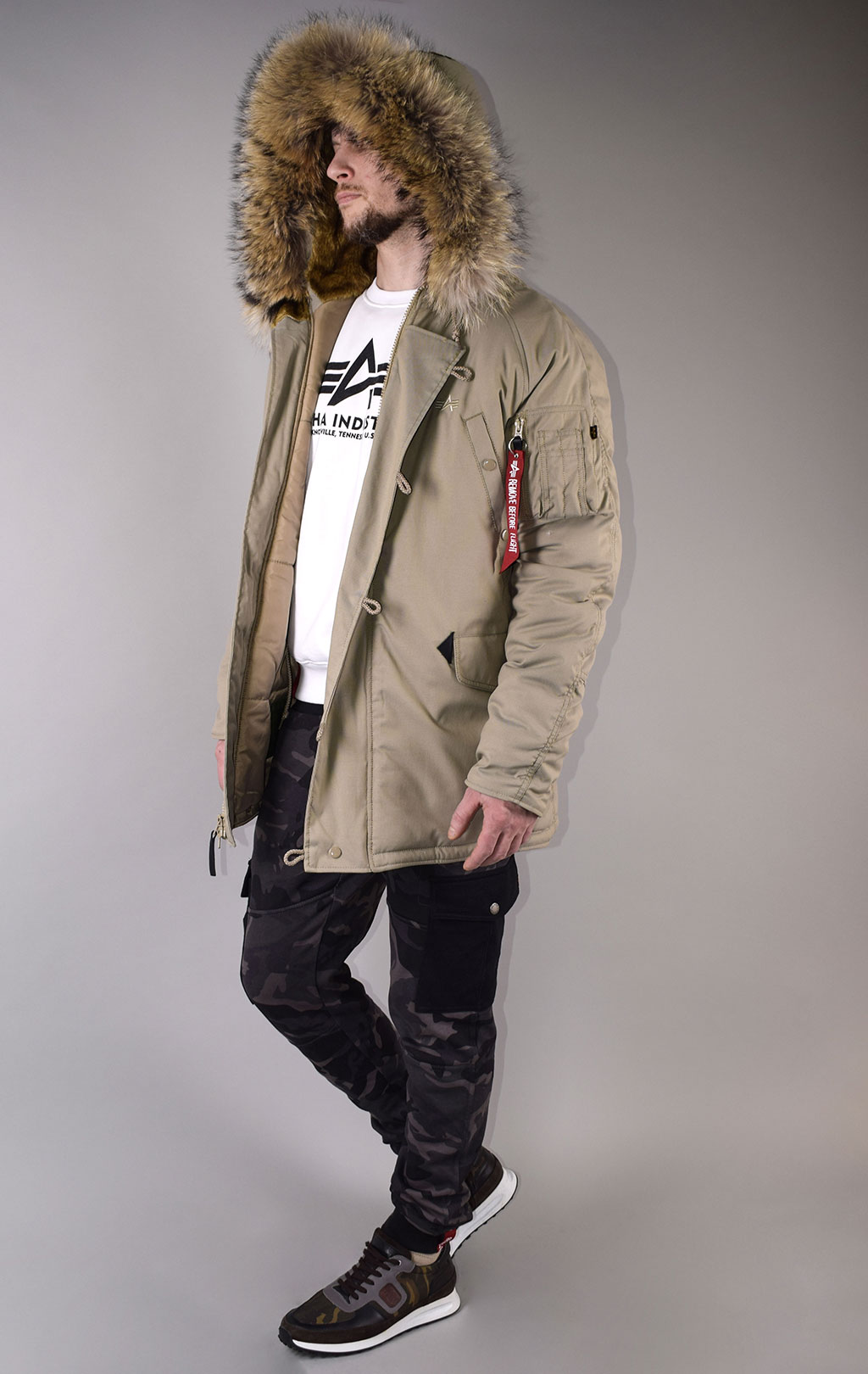 Аляска ALPHA INDUSTRIES EXPLORER натур. мех khaki 