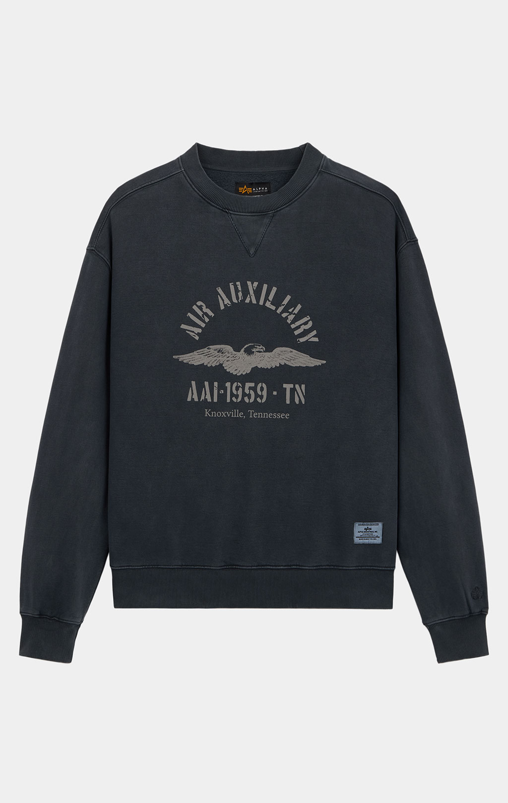 Свитшот ALPHA INDUSTRIES ESSENTIAL CREW RELAXED FIT SWEATHIRT (AIR AUX) FW 26/27 black 
