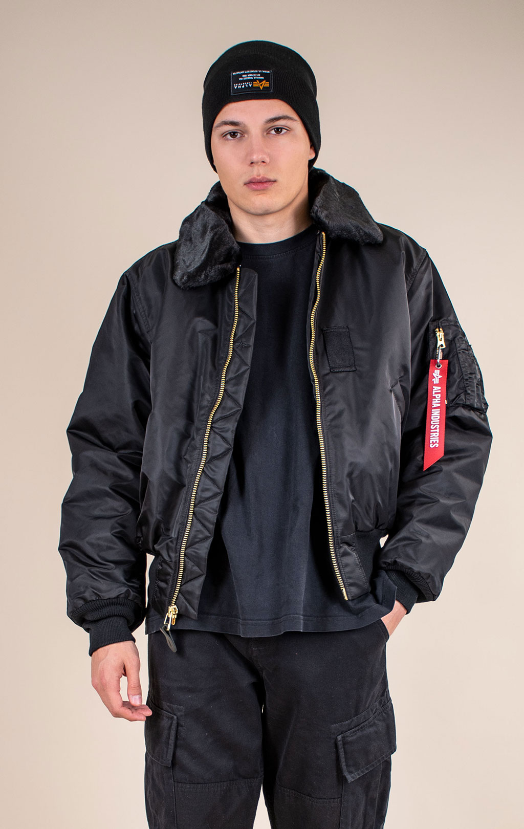Куртка-пилот ALPHA INDUSTRIES B-15 HERITAGE FIT FLIGHT JACKET FW 26/27 black 