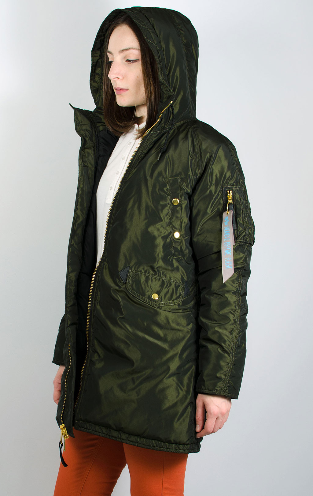 Женская аляска ALPHA INDUSTRIES EXPARKA dark green 