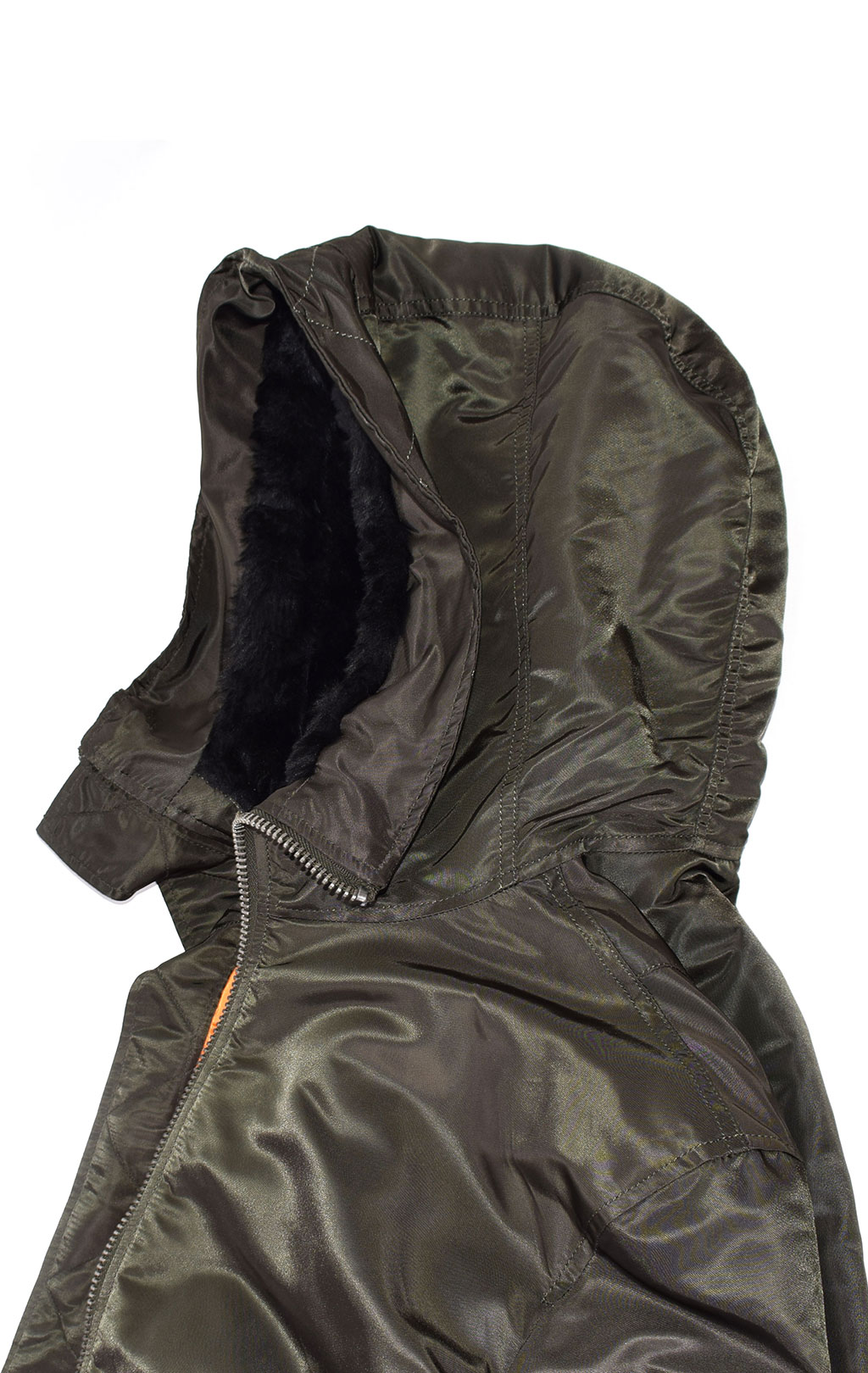 Куртка ALPHA INDUSTRIES HOODED MA-1 black olive 