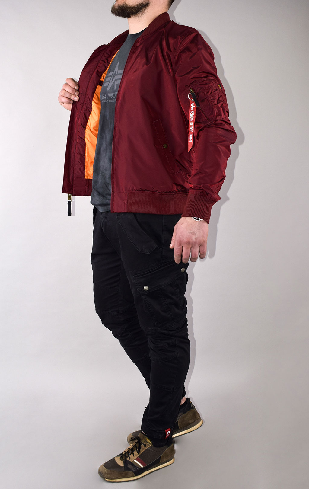 Ветровка-бомбер ALPHA INDUSTRIES TT MA-1 burgundy 