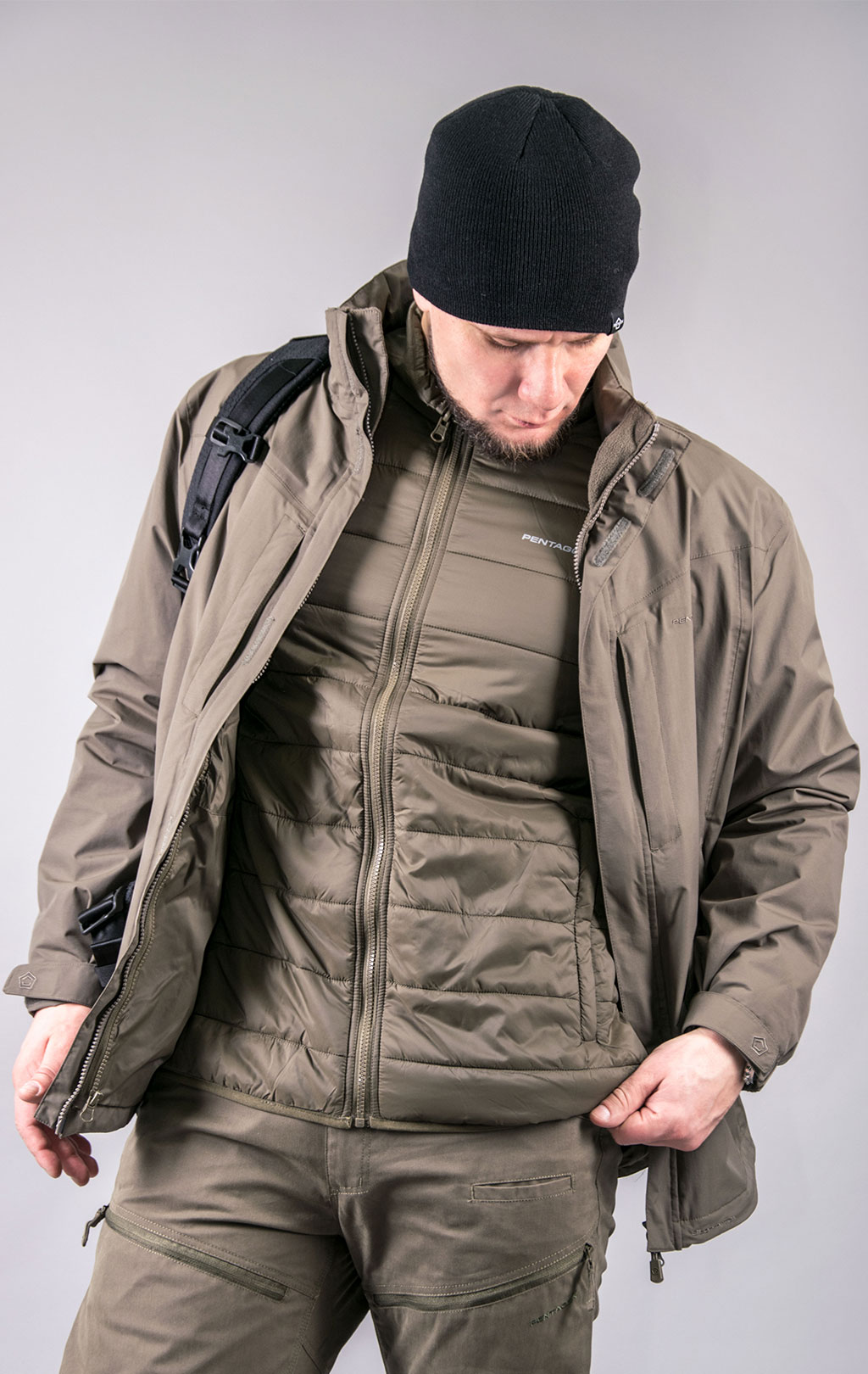 Куртка тактическая Pentagon мембрана GEN V3.0 MJC® SYSTEM с подстёжкой 06E ral7013 01002-3.0 