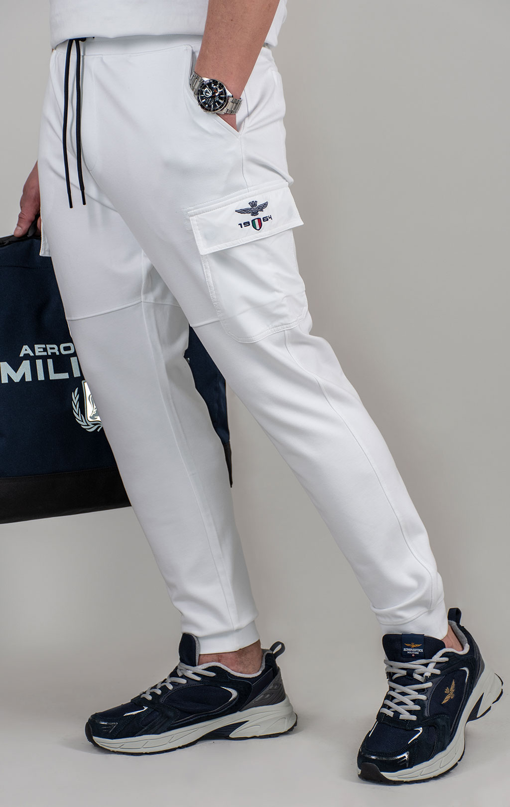 Брюки спортивные AERONAUTICA MILITARE SS 25/BD off white (PF 964) 