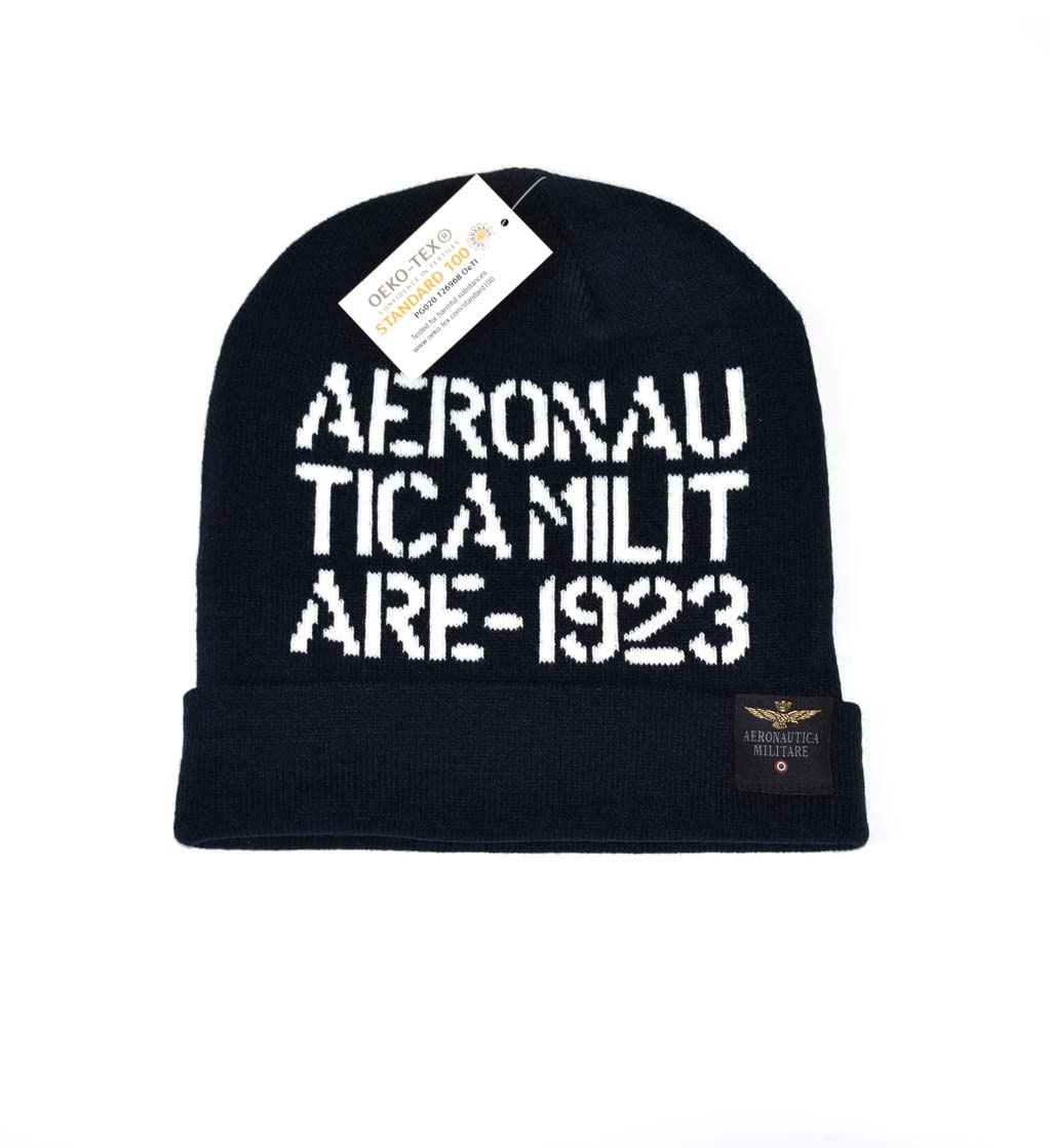 Шапка вязаная AERONAUTICA MILITARE FW 20/21/CZ blue navy (CU 024)