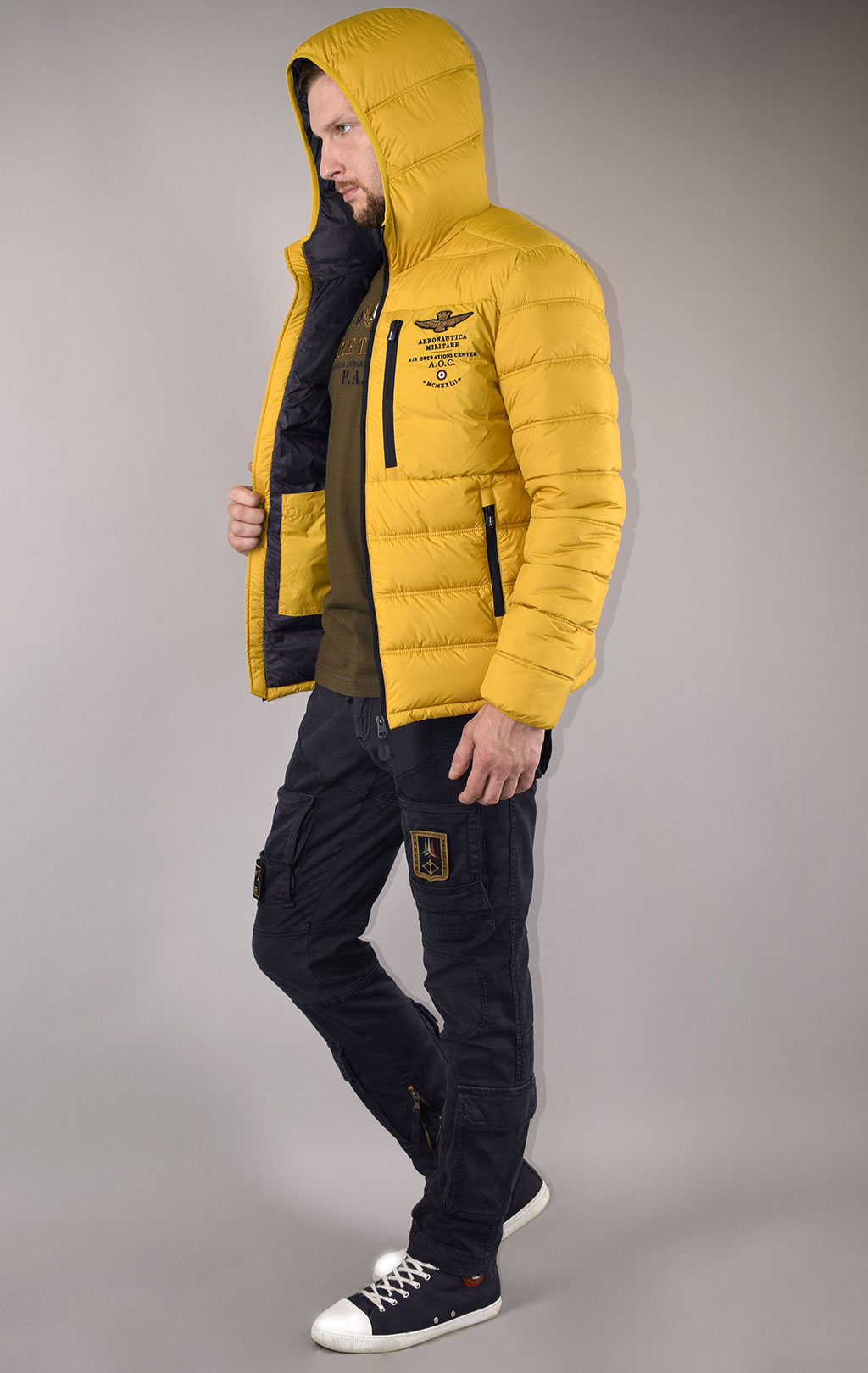 Куртка-пуховик AERONAUTICA MILITARE FW 19/20 giallo (AB 1686) 