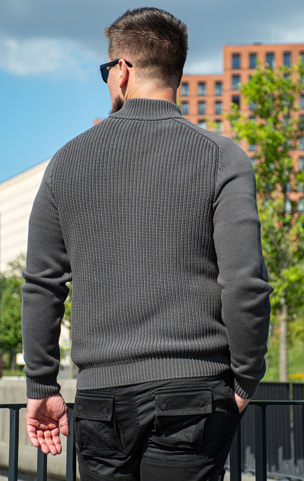 Свитер на молнии AERONAUTICA MILITARE FW 25/26/BL beluga grey (MA 1565) 