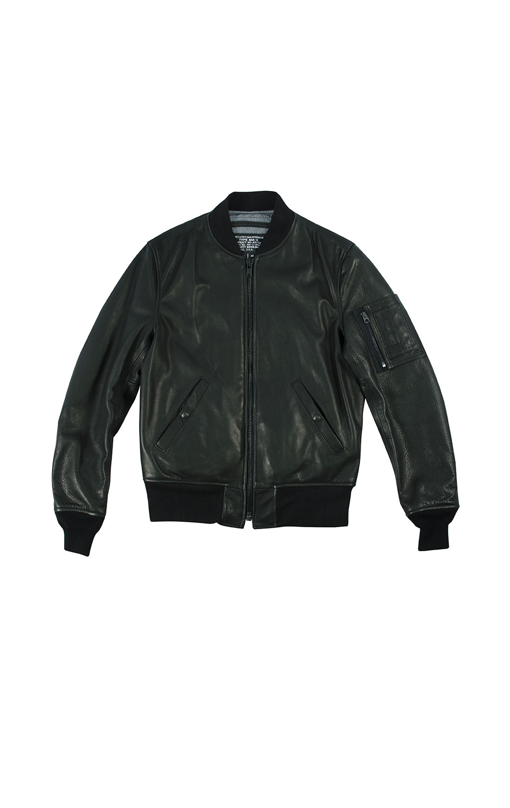 Куртка-бомбер SCHOTT NYC MA-1 BOMBER JCT Lightweight Natural Pebble Cowhide Leather 27 кожа black (227) 