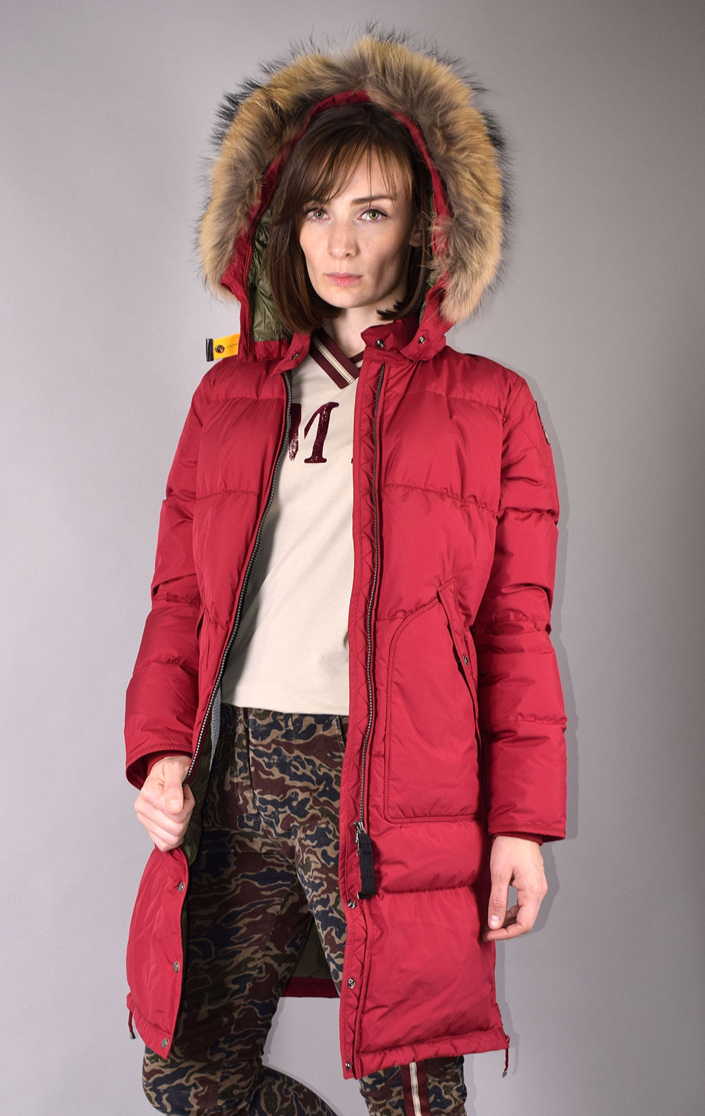 Женское пальто пуховое PARAJUMPERS L.B. LIGHT FW 19/20 crimson tide 