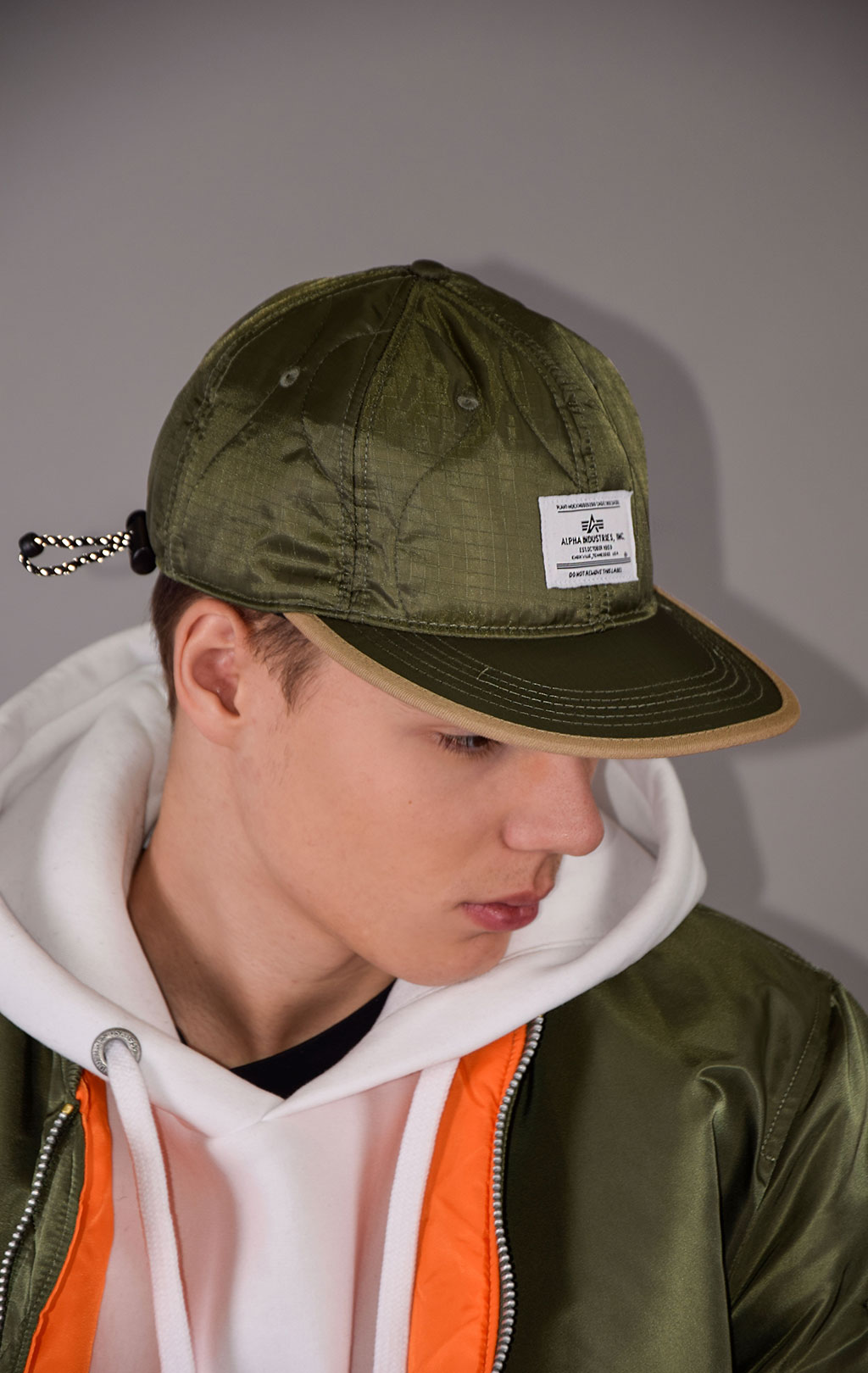 Бейсболка ALPHA INDUSTRIES QUILTED CAP FW 22/23 olive 