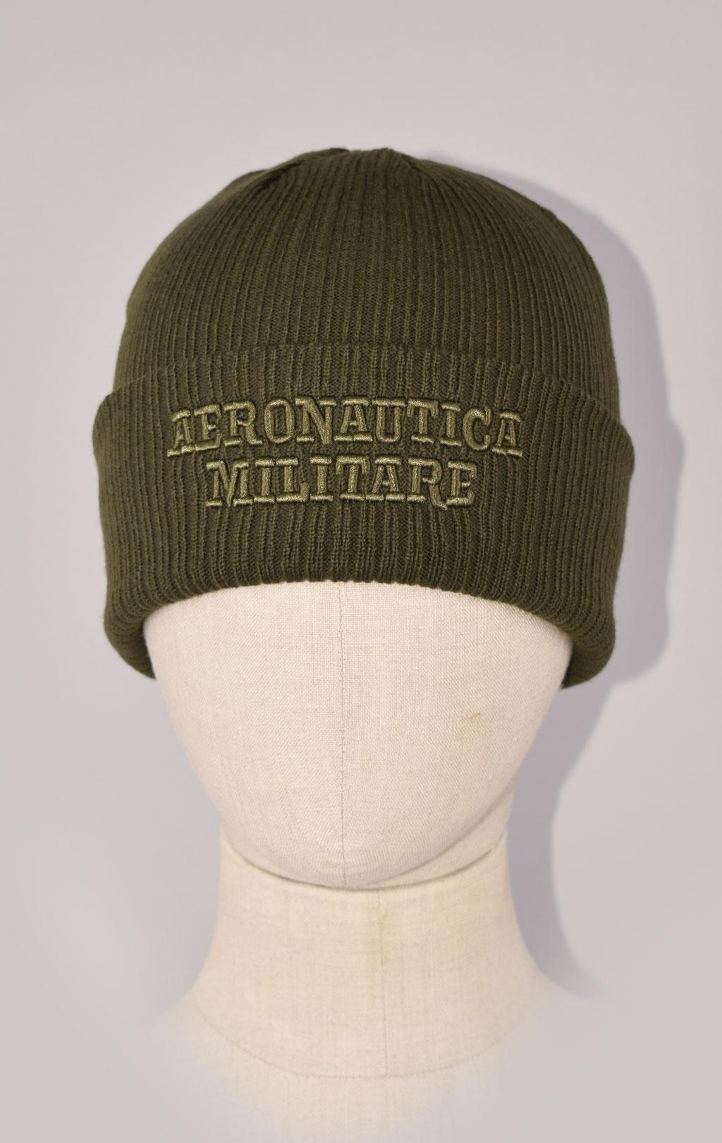 Шапка вязаная AERONAUTICA MILITARE FW 23/24/CN verde militare (CU 043)