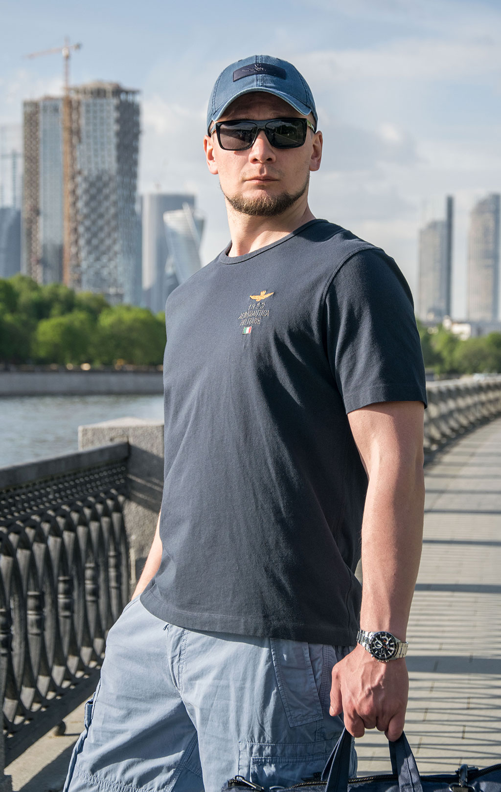 Футболка AERONAUTICA MILITARE SS 23/TR blue black (TS 2053)