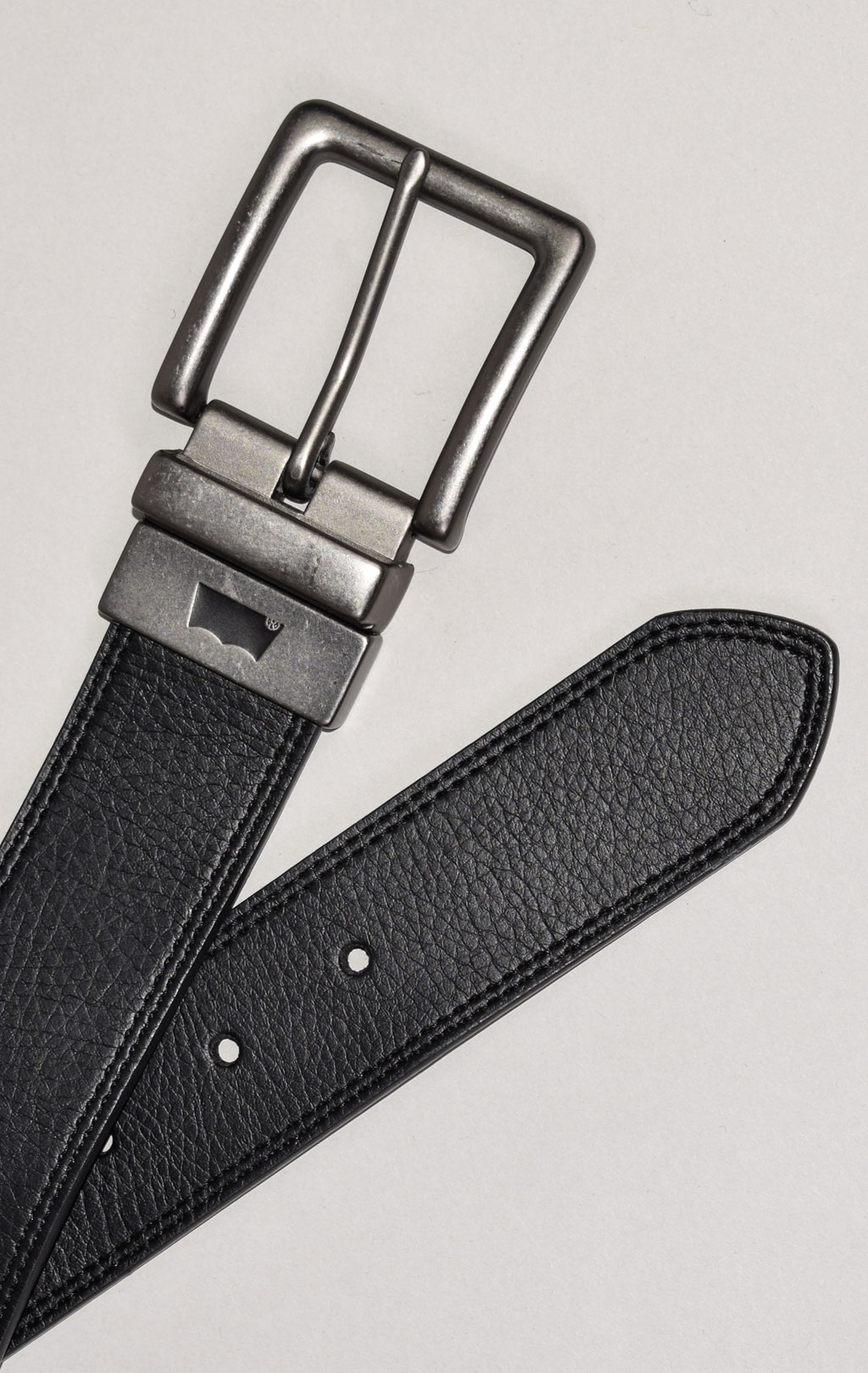 Ремень LV`S кожа двусторонний black/brown 