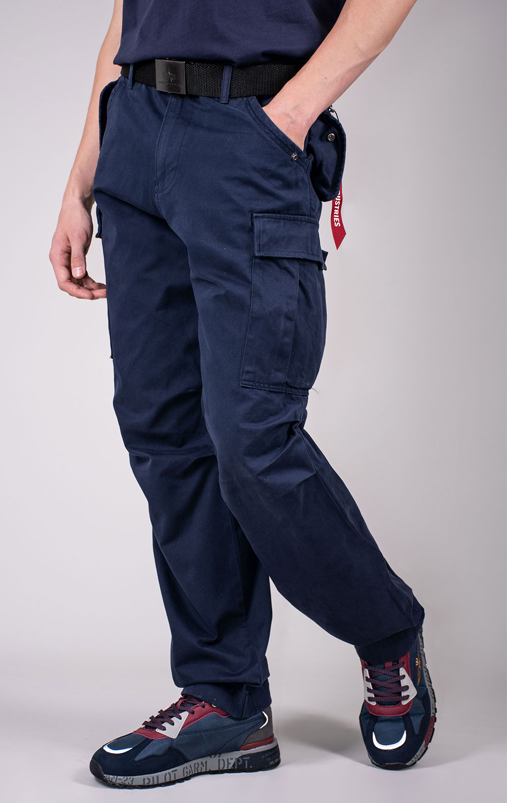 Брюки-карго парашюты ALPHA INDUSTRIES M-65 PANT плотные FW 24/25 replica blue 