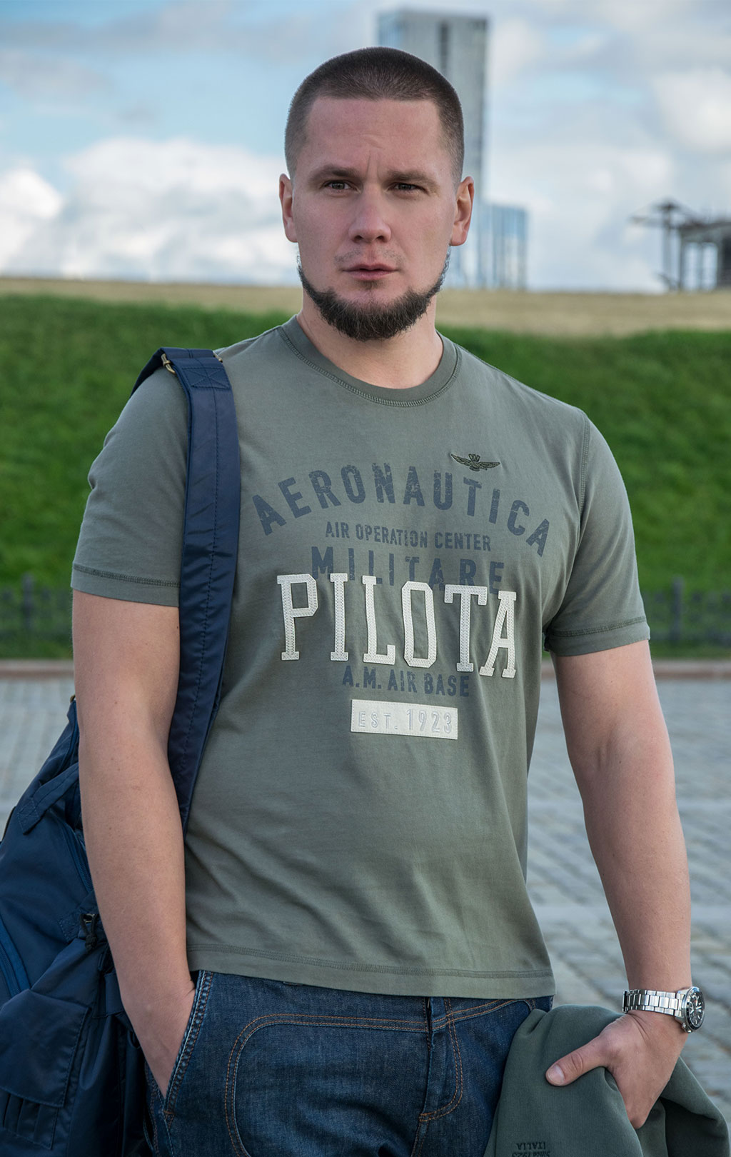 Футболка AERONAUTICA MILITARE FW 22/23/IN verde militare (TS 2045) 