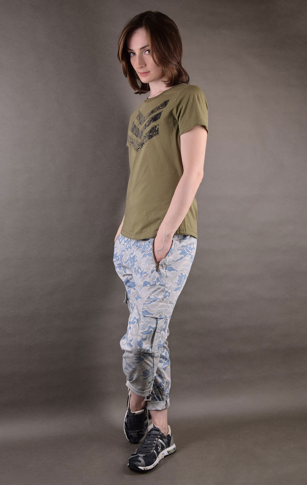 Женская футболка AERONAUTICA MILITARE SS19 verde militare (TS 1584) 