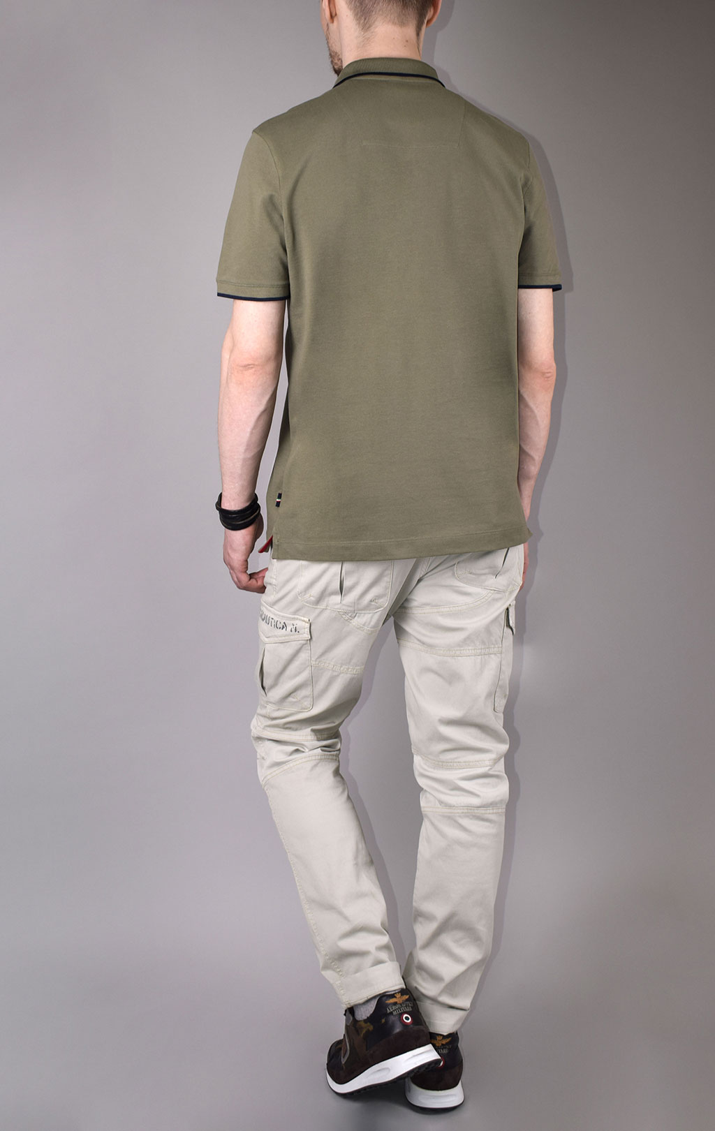 Футболка-поло AERONAUTICA MILITARE SS 20/TR verde militare (PO 1308)