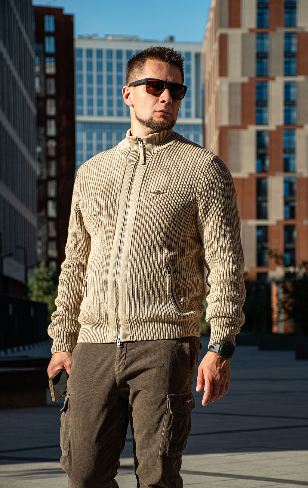 Свитер на молнии AERONAUTICA MILITARE FW 26/27/BG hazelnut (MA 1664) 