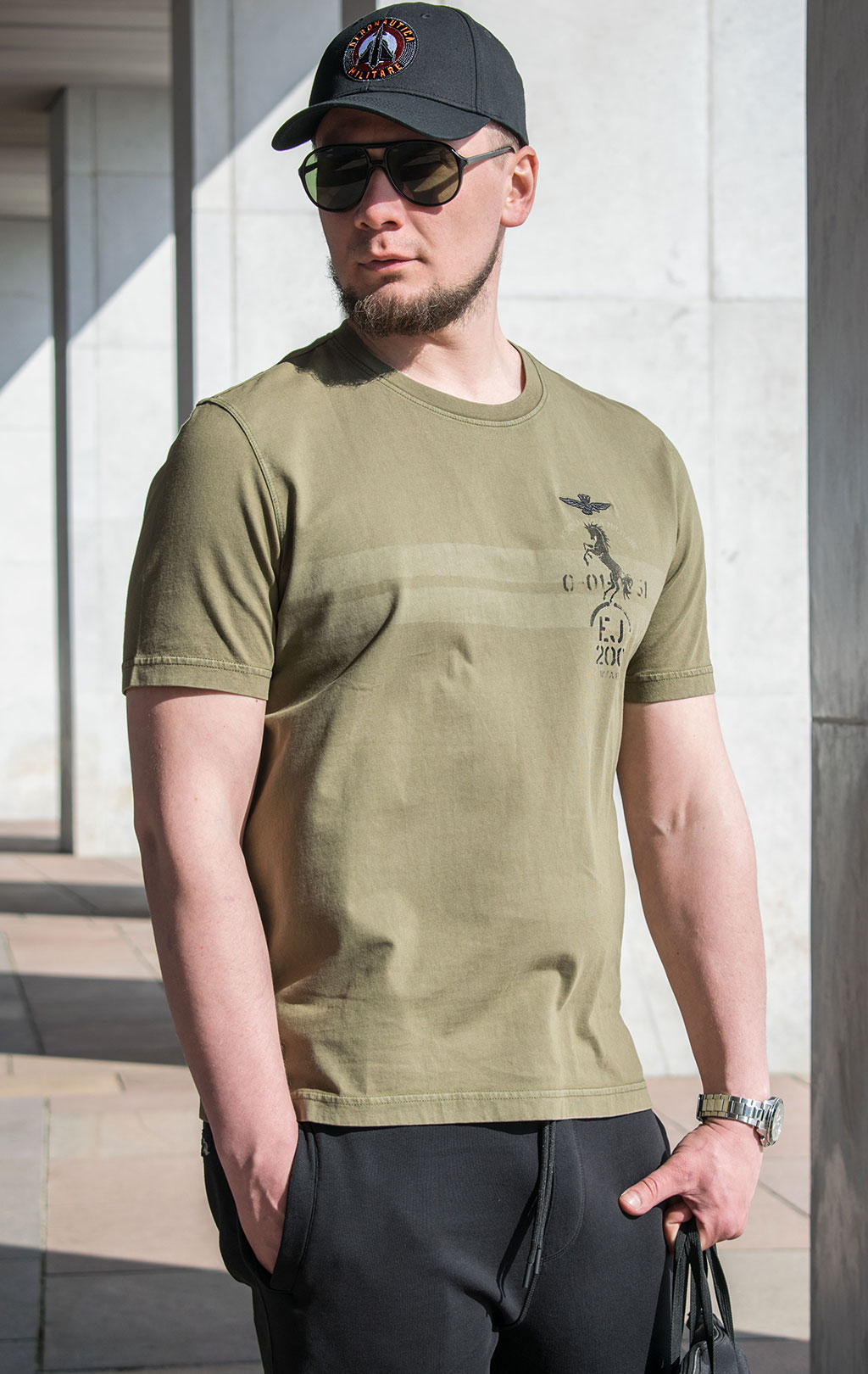 Футболка AERONAUTICA MILITARE SS 22/IN verde militare (TS 1957) 