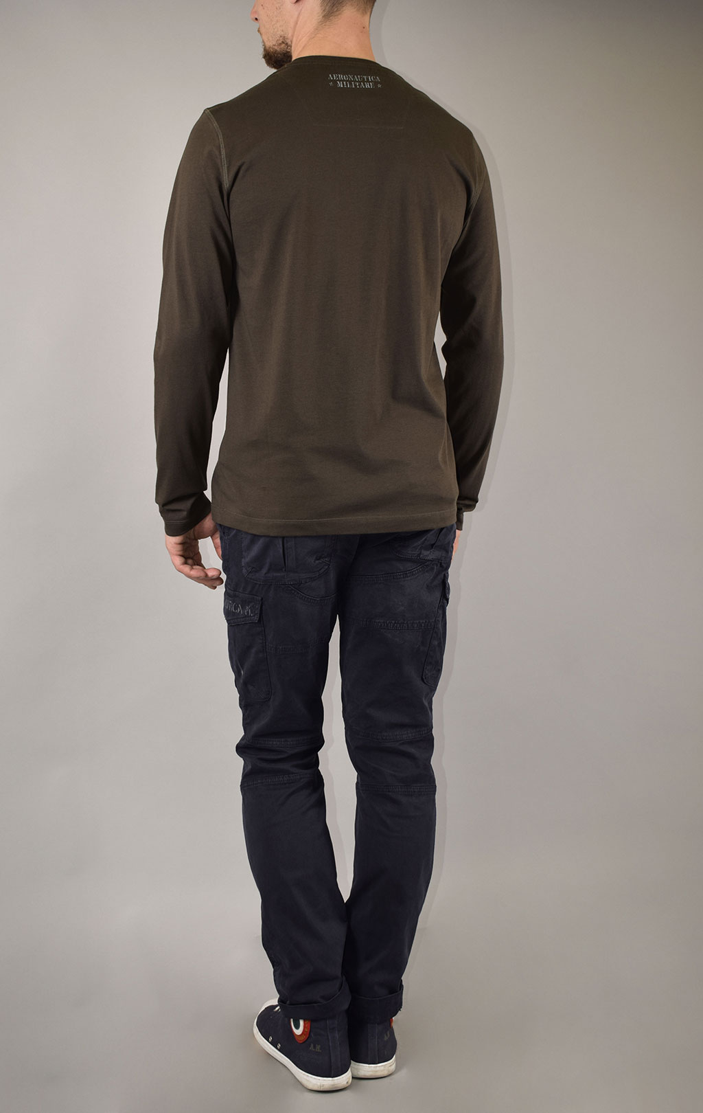 Лонгслив AERONAUTICA MILITARE FW 19/20 verde marcio (TS 1668) 
