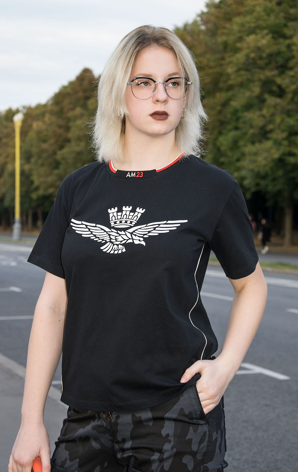 Женская футболка AERONAUTICA MILITARE FW 22/23/TR nero (TS 2034) 