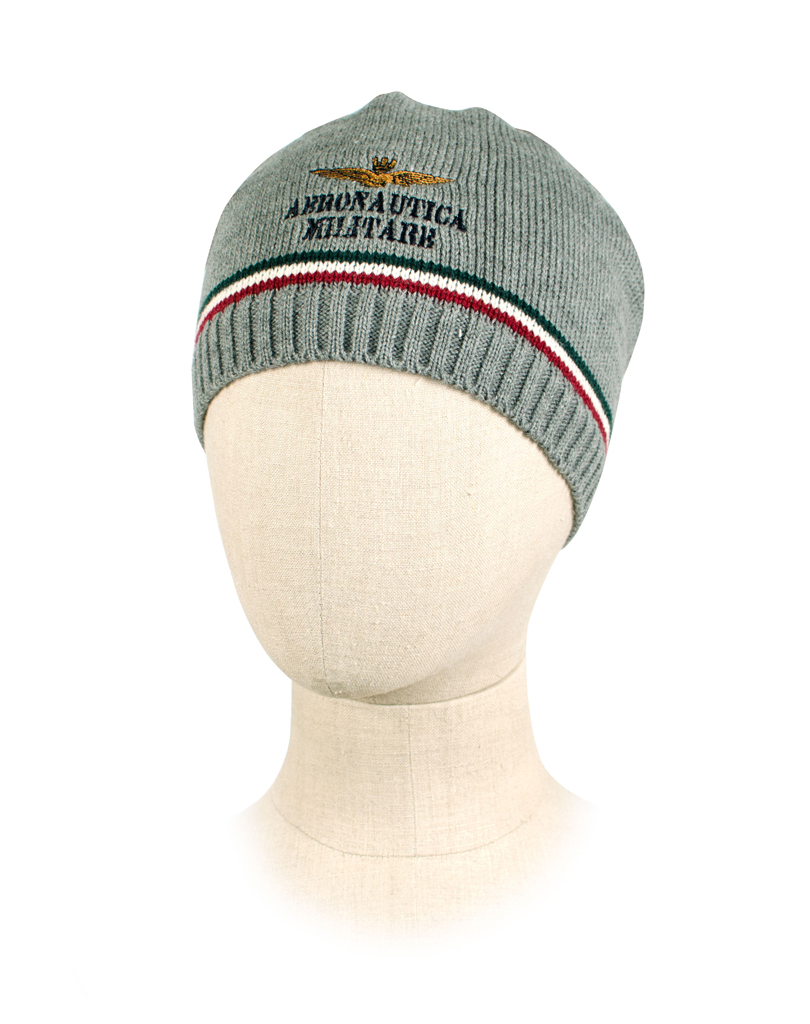 Шапка вязаная AERONAUTICA MILITARE grigio melange (HA 952)