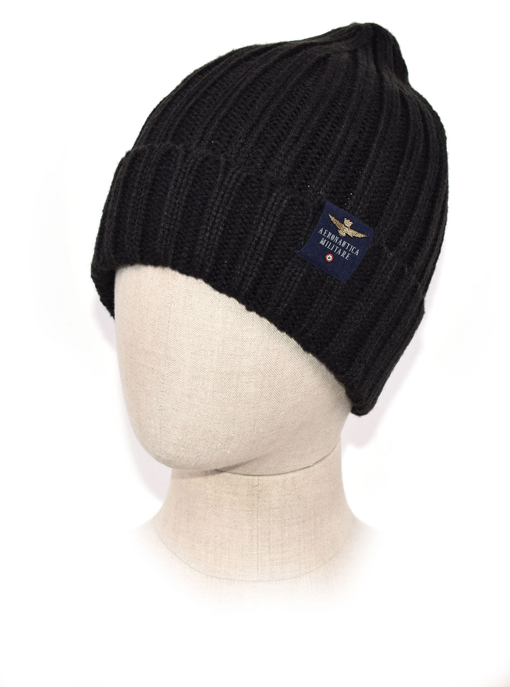 Шапка вязаная AERONAUTICA MILITARE FW 19/20 nero (CU 006)