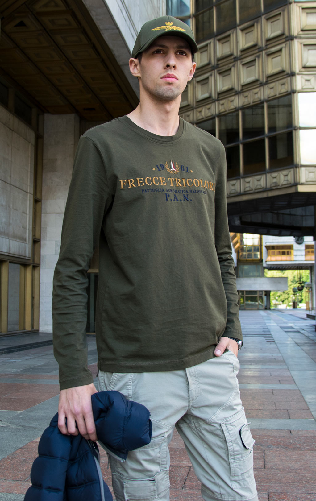 Лонгслив AERONAUTICA MILITARE FW 19/20 verde marcio (TS 1297)